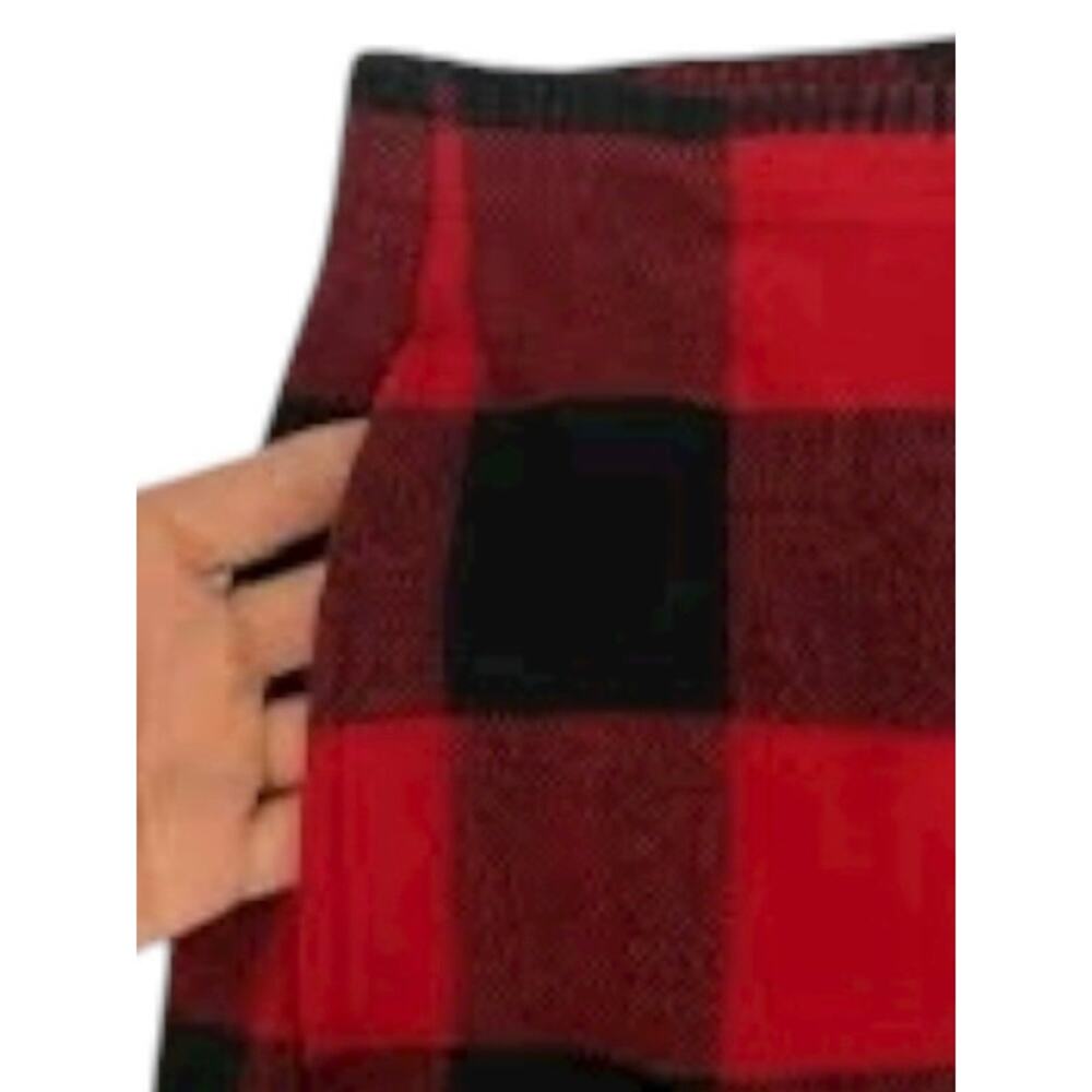 Woolrich Richville Buffalo Plaid Wrap Skirt Red Black Wool Size 8 - Picture 3 of 8